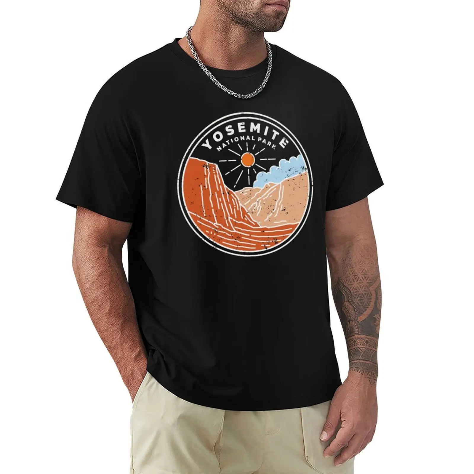 

Yosemite falls retro T-Shirt Minimal Art Print T-Shirt
