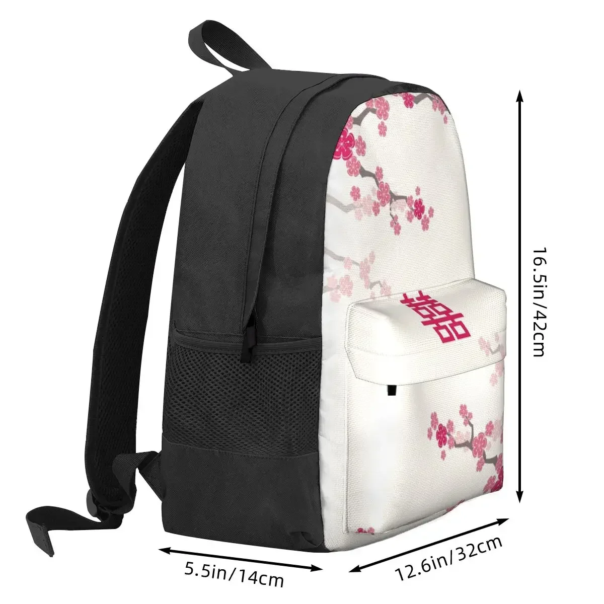 Chinese Wedding Double Happiness Japanese Sakura Backpacks Boys Girls Bookbag Students School Bags Travel Rucksack Shoulder Bag