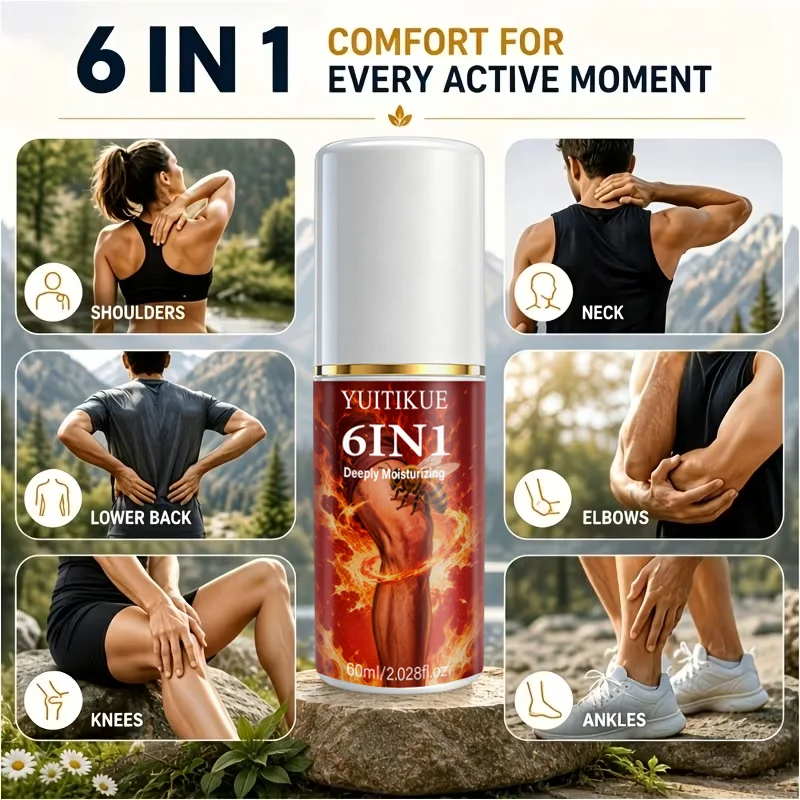 YUITIKUE 6IN1 Bee Venom Body Massage Roll On Serum Deep Hydrating Relieve Sports Fatigue Joint & Muscle Discomfort