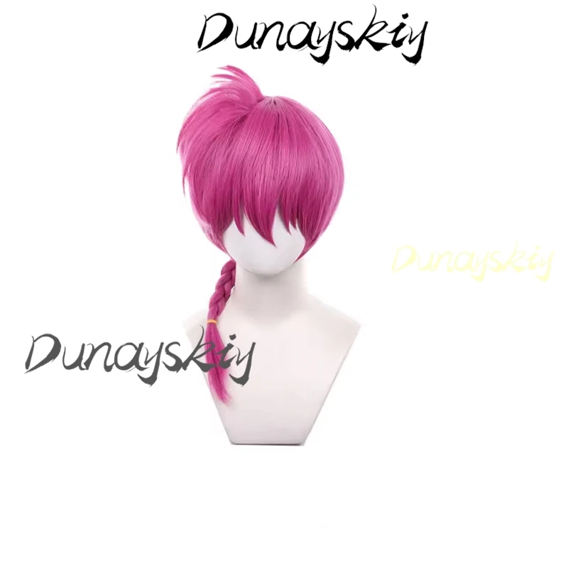 Disfraz de Anime Ranma 1/2 Saotome Ranma, peluca rosa, uniforme rojo para mujeres y hombres, trajes de juego de rol, trajes completos personalizados