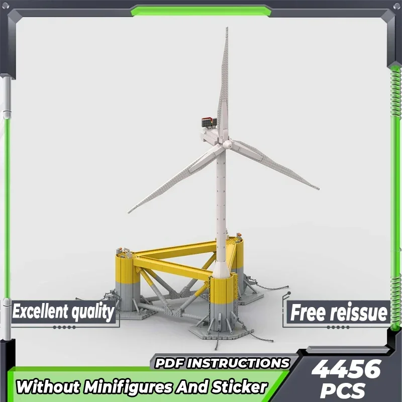 Stad Street View Model Moc Bouwstenen Drijvende Windturbine Technologie Modulaire Blokken Cadeau Kerst Speelgoed DIY Sets Montage