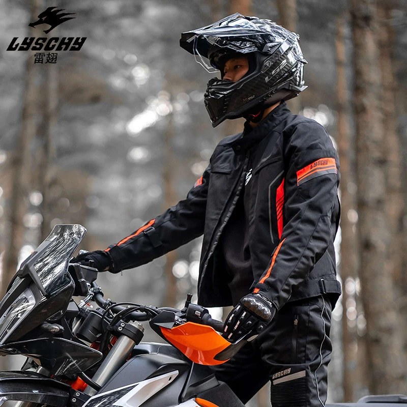 LYSCHY Motorcycle Winter Men's Waterproof Warm Thickened Anti-drop Off-road Cycling Racing Cycling Reflective Safety Jacket