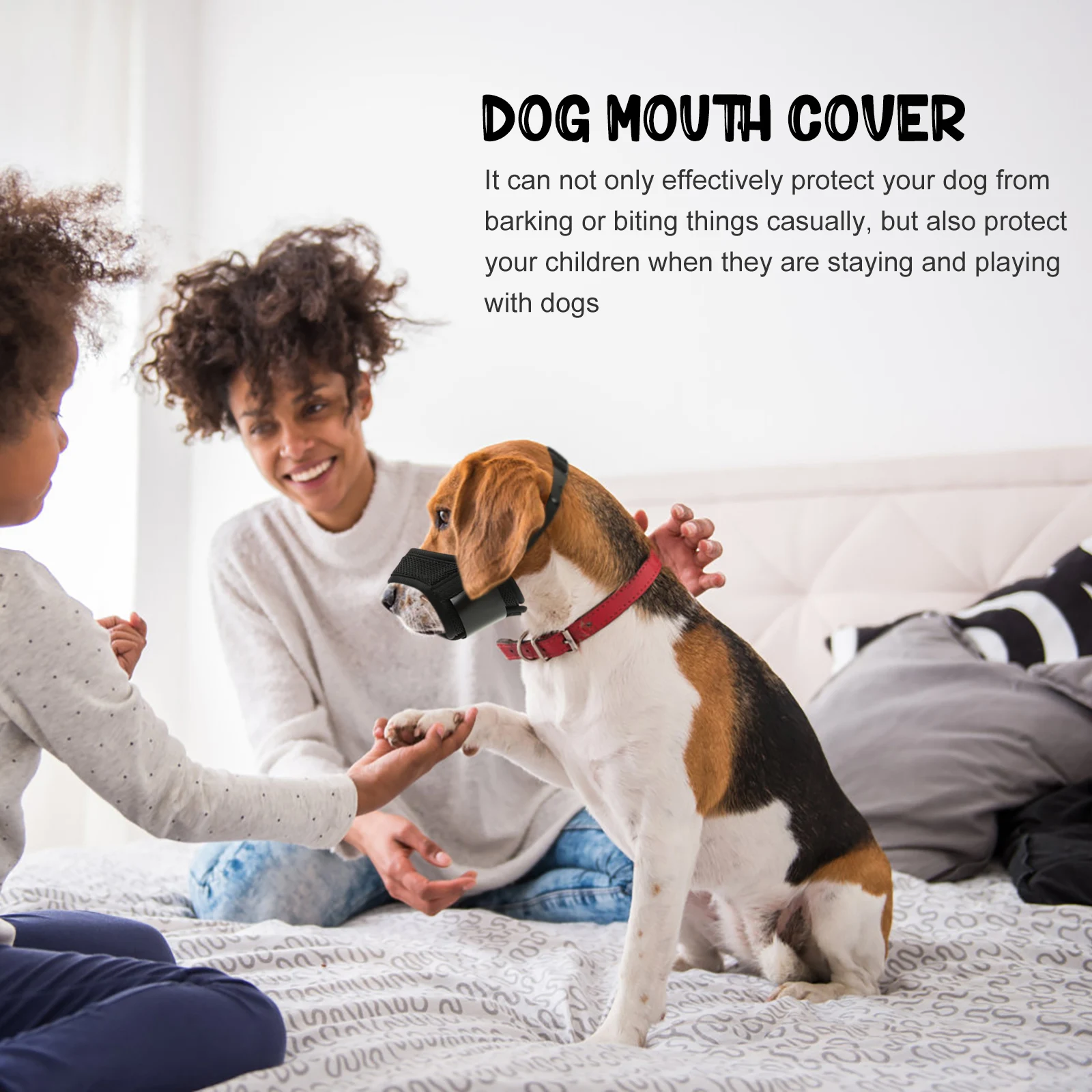 

Anti Bite Muzzle Breathable Mesh Durable Adjustable Barking Prevention Dog Mouth Cover Hollow Water Drinking Design Practical