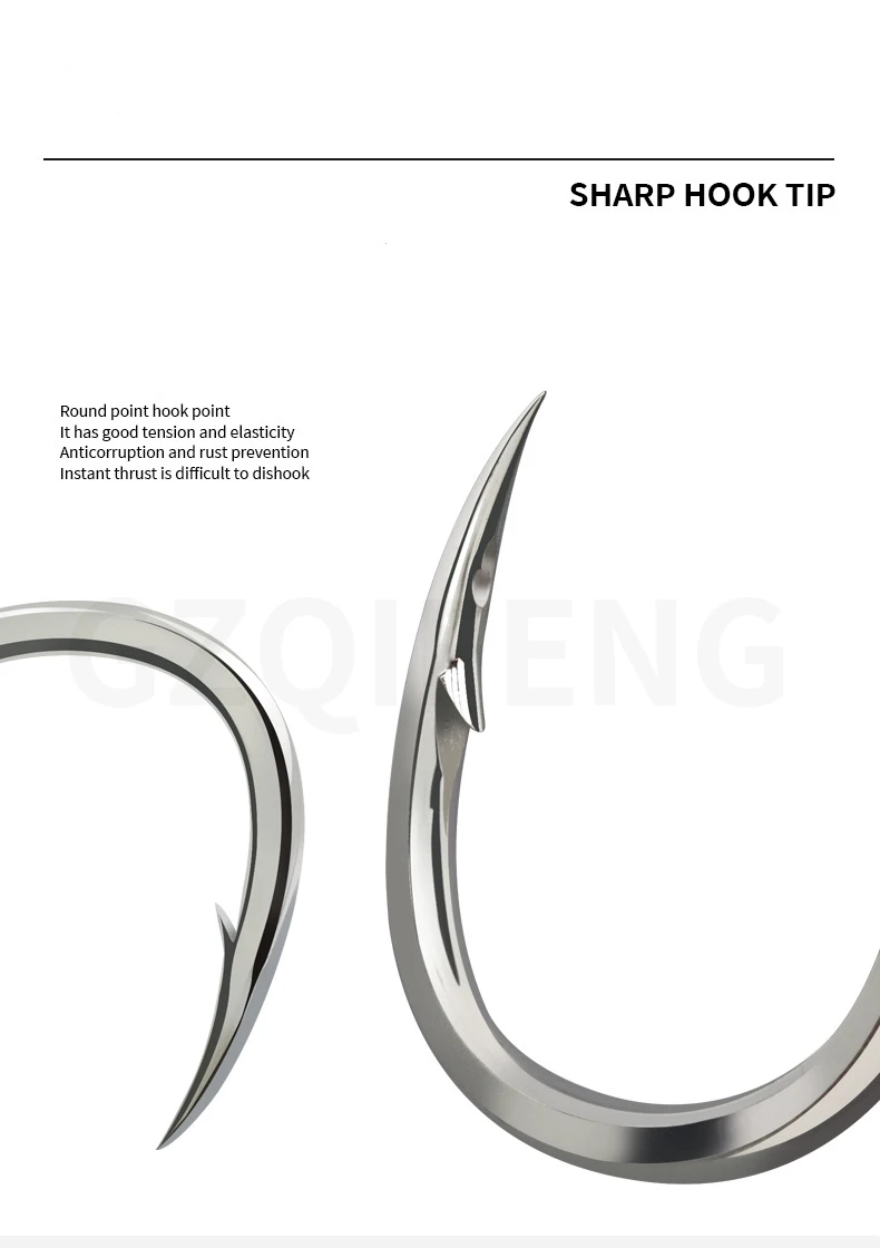 ZYZHE 5~10 Stück JIG Assist Hook Meeresangelhaken 9 Größen BKK Haken Boot-Angelhaken Bkk8062 5X Verstärkte Thunfischhaken Angelzubehör – Detail 5