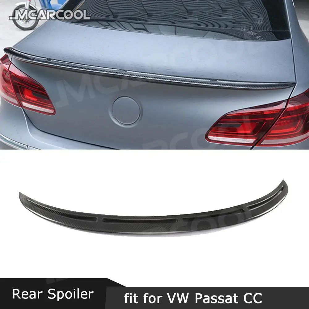 

Carbon Fiber Material Rear Trunk Lip Spoiler FRP Unpainted Trim Boot Wings For Volkswaagen VW Passat CC Standard 2009-2017