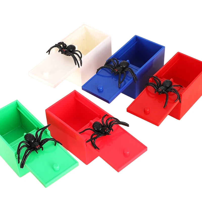

1Pc Prank Spider Scare Box Spider Hidden In Case Funny Halloween Toy Scarebox Trick Joke Toys Gift