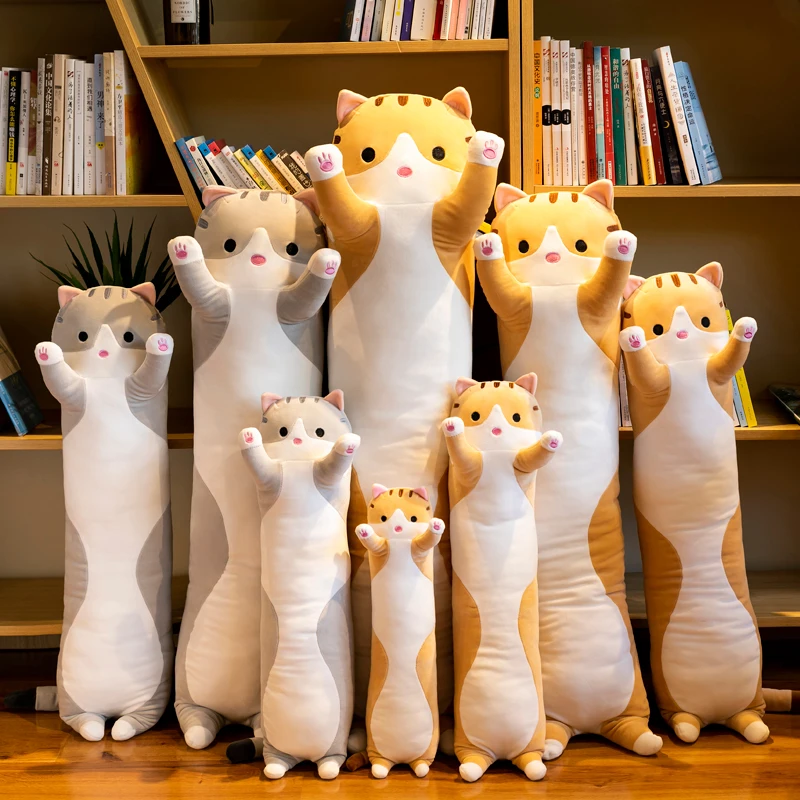 Lovely Plush Long Cat Toys Pillow Soft Sleeping Cushion Nap Pillow Stuffed Animal Dolls Kawaii Toy Children Girls Valentine's