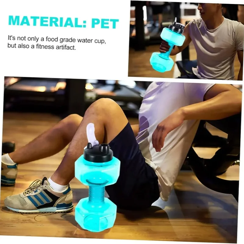 2200/2600mL Dumbbell Sport Bottle Multifunctional See Through Gym Sports Outdoor Camping Cycling Water Cup Dumbbell