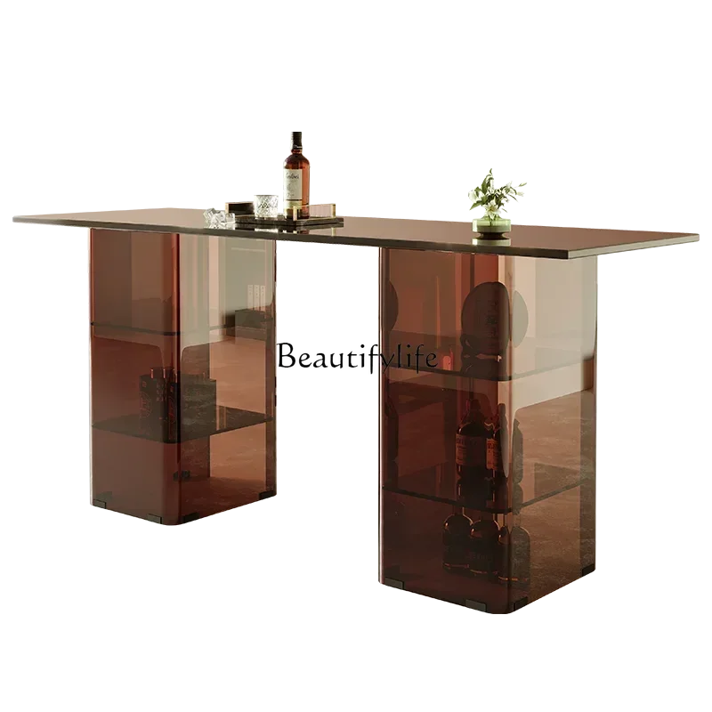 

cqyItalian minimalist bar table, living room partition cabinet, designer home leisure high table