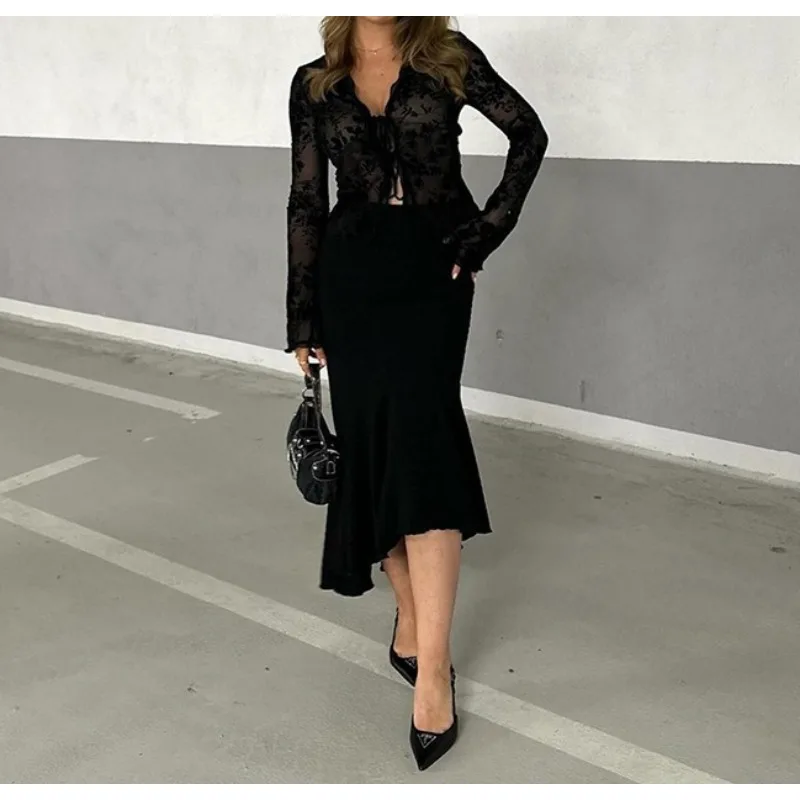 ربيع 2026 موضة جديدة قميص شيفون مزاجه سليم صالح تكدرت متوهج كم أعلى المرأة #2