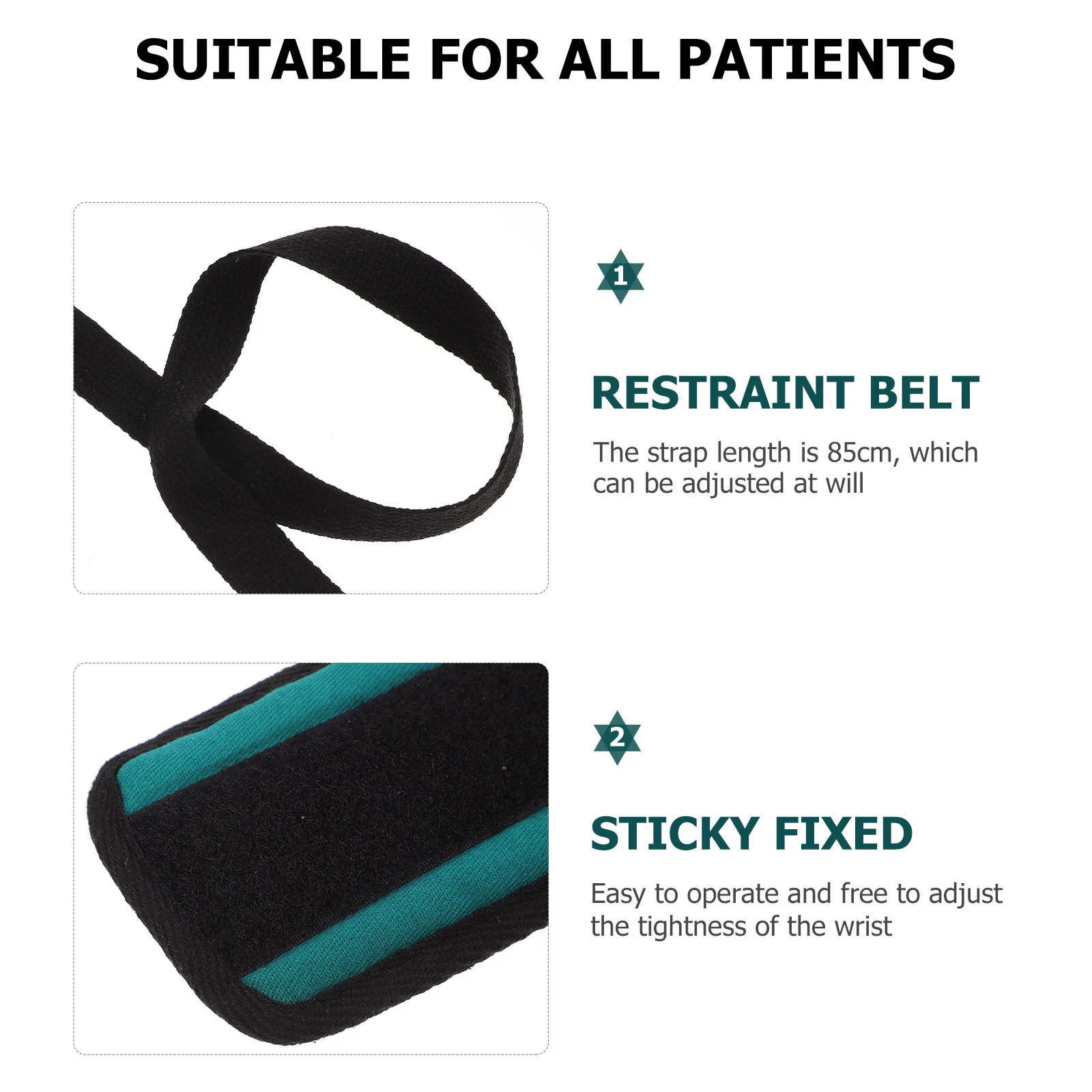 

2Pcs Medical Fixing Belt Straps Dark Patient Limb Safety Strap Hospital Fixing Belt