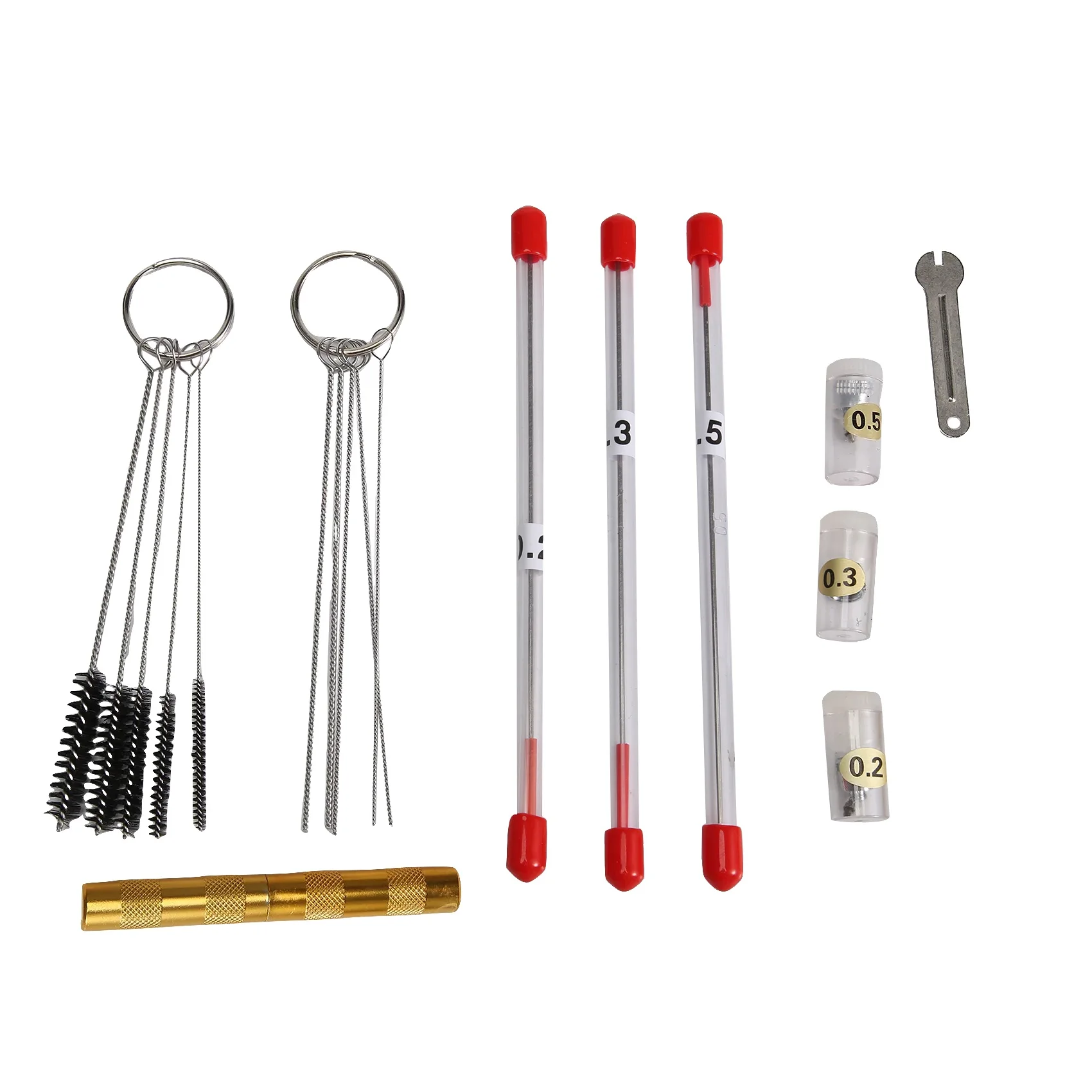 Kit de tapa de boquilla de aerógrafo de 21 piezas, piezas de repuesto de aguja, Kit de limpieza de agujas de aerógrafo, pieza de repuesto