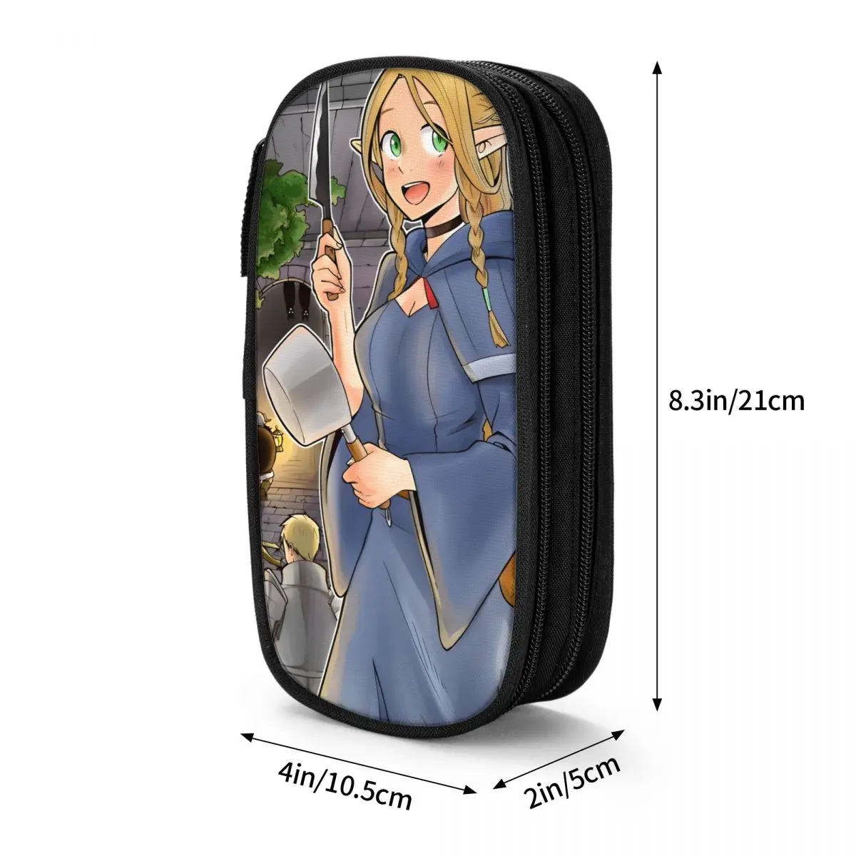 Piórnik Dungeon Meshi Marcille Delicious in Dungeon Pen Holder Bag Student Large Storage School Supplies Zipper Pencil Box