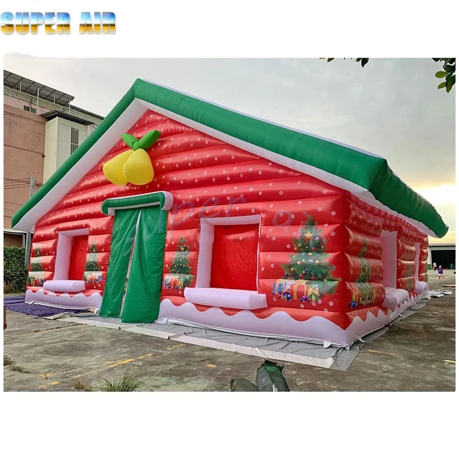 Lager nice design Christmas decoration inflatable Christmas house  with free blower for events