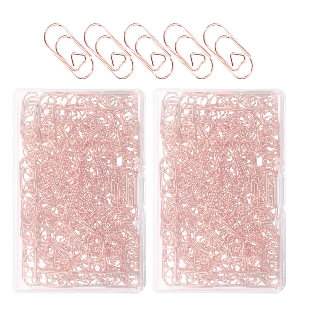 

300 шт. металлических скрепок в форме сердца, мини-зажимы для книг, милые маленькие канцелярские принадлежности, зажимы для заметок и поделок