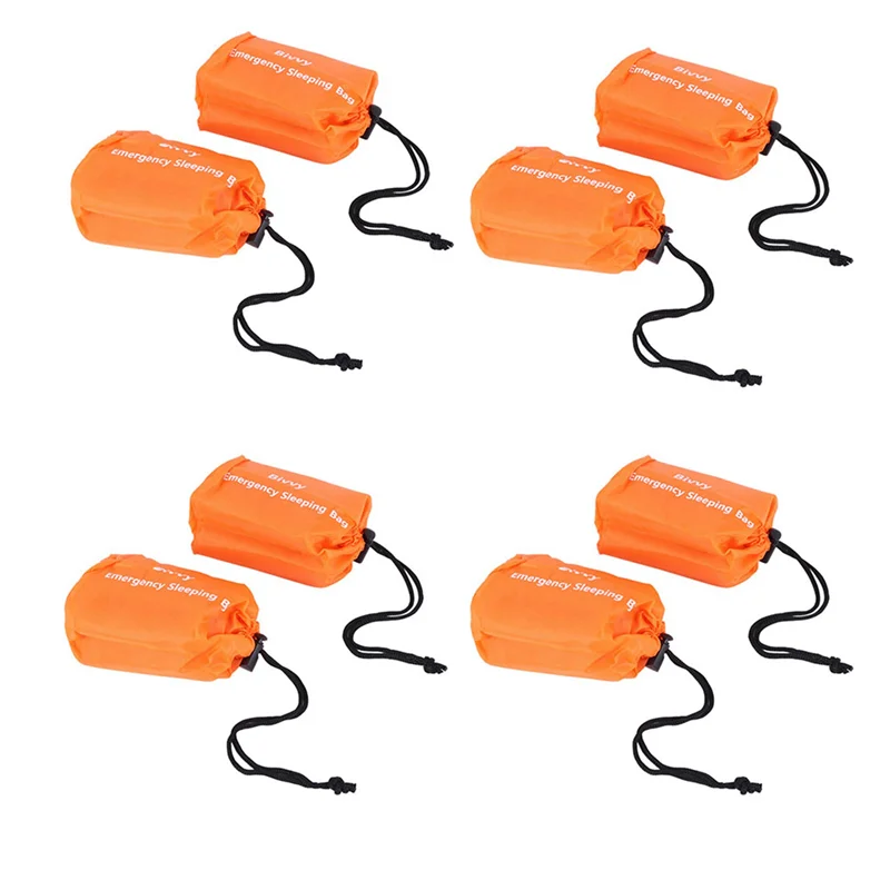 

A64T-8-Pack Аварийный спальный мешок Термальное водонепроницаемое одеяло для выживания для кемпинга и пешего туризма