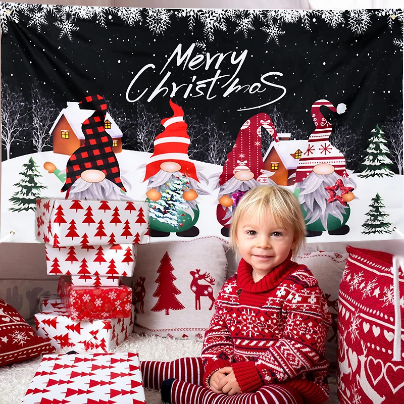 1PC Winter Christmas Tree Gray Background Candle Festival Fireplace Wood Floor Xmas Family Shoot Kid Photo Backdrops Photography