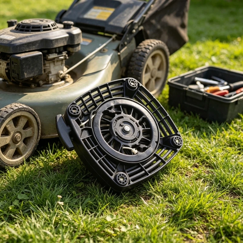 4 Hole Starter Assembly for Lawn Mower Maintenance Repair, Pull Start Housing Unit with Approx. 20 Corner-to-Corner M4YD