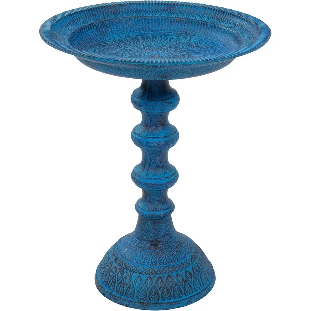 

Backyard Beauty Metal Bird Bath with UV-Resistant inish - Cast - Blue Patina - 18" H