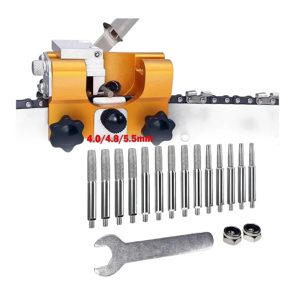 Grinding Head for Portable for chainsaw Sharpener 6pcs Emery Cylindrical Burr 4mm 4.8mm 5.5mm Compatible with Hand Grinder