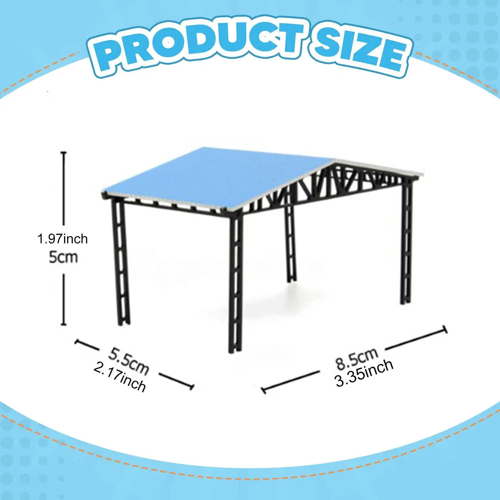 Miniature Carport Model Photo Prop 1/64 1/87 Decorative Mini Multifunctional for Model Car Display Micro Landscape Decor