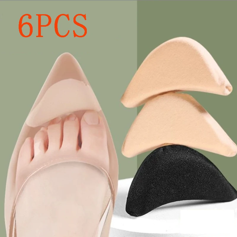 6PCS Sponge Forefoot Insert Pads Women Adjust Reduce Shoe Size Pain Relief High Heel Filler Insoles Forefoot Toe Plug Cushion