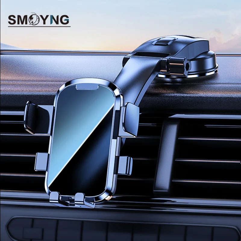 SMOYNG Gravity Sucker Car Phone Holder Stand Adjustable Support Dashboard Windshield Mount No Magnetic For iPhone 13 Xiaomi