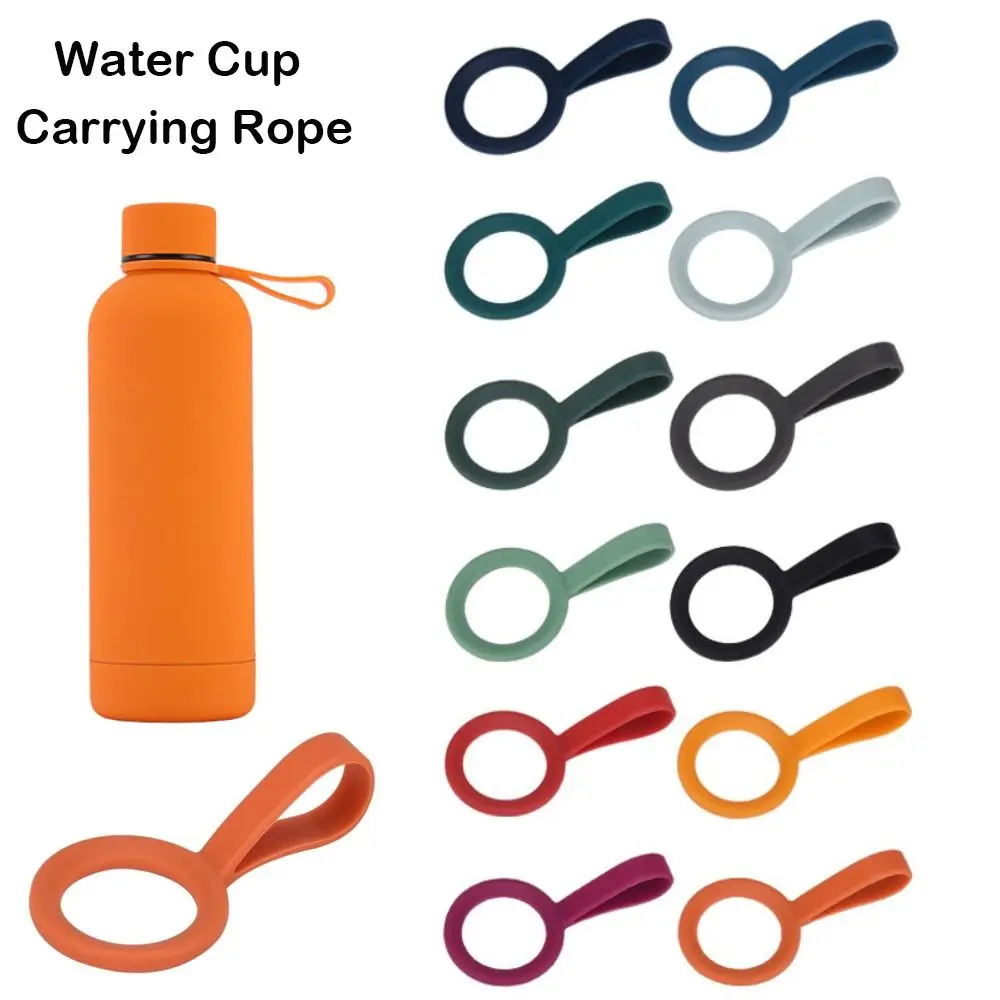 Kettle Hanging Buckle Silicone Sports Water Bottle Holder Handle Carrying Rope For Small Mouth Vacuum Cup Outdoor Camping Tool