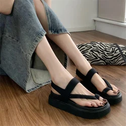 2025 Sandals Beach Shoes Clogs With Heel All-Match Buckle Strap Open Toe New Thick Comfort Clear Gladiator Summer Girls Peep Sca