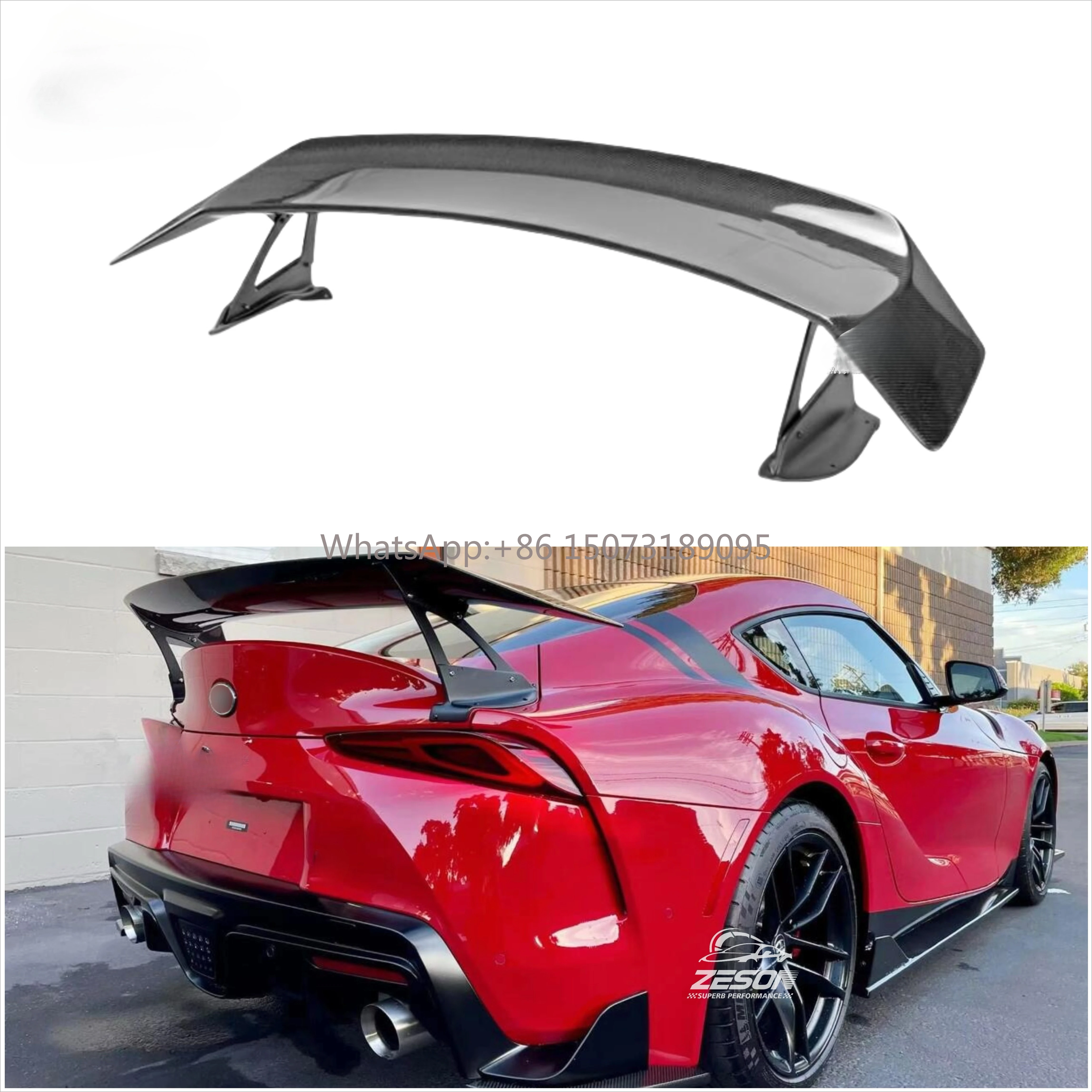 

Supra Carbon Fiber Rear Wing Volte Style for Toyota Supra A90 2019+ Carbon Fiber Rear Trunk Spoiler Splitter