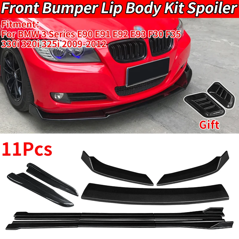 

For BMW 3 Series 2009-2012 E90 E92 E93 F30 F35 330i 325i Car Front Bumper Splitters Lip Body Spoiler Side Skirts Rear Wrap Angle