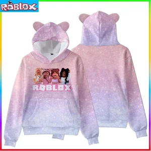 ROBLOX-Camisola com capuz Cat Ear for Children, impressão digital, minúsculo algodão, fantasia, crianças, inverno, 2024 12 principais vendas blusa do roblox - №10