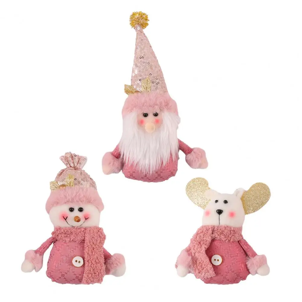 

Christmas Pendant Centerpiece Pink Holiday Ornaments Collection Festive Christmas Decorations Plush Snowman for Xmas for Holiday