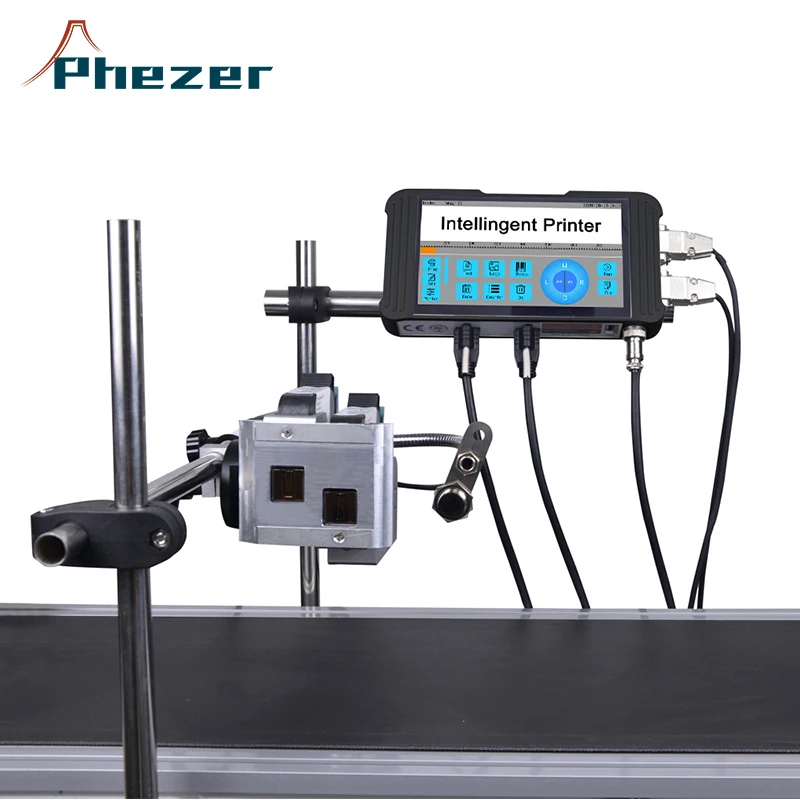 Phezer Thermal Printer TIJ PW2 Label Printer QR Bar Batch Code Date Number Logo Expiry Date 25.4/50.8mm Online Inkjet Printer