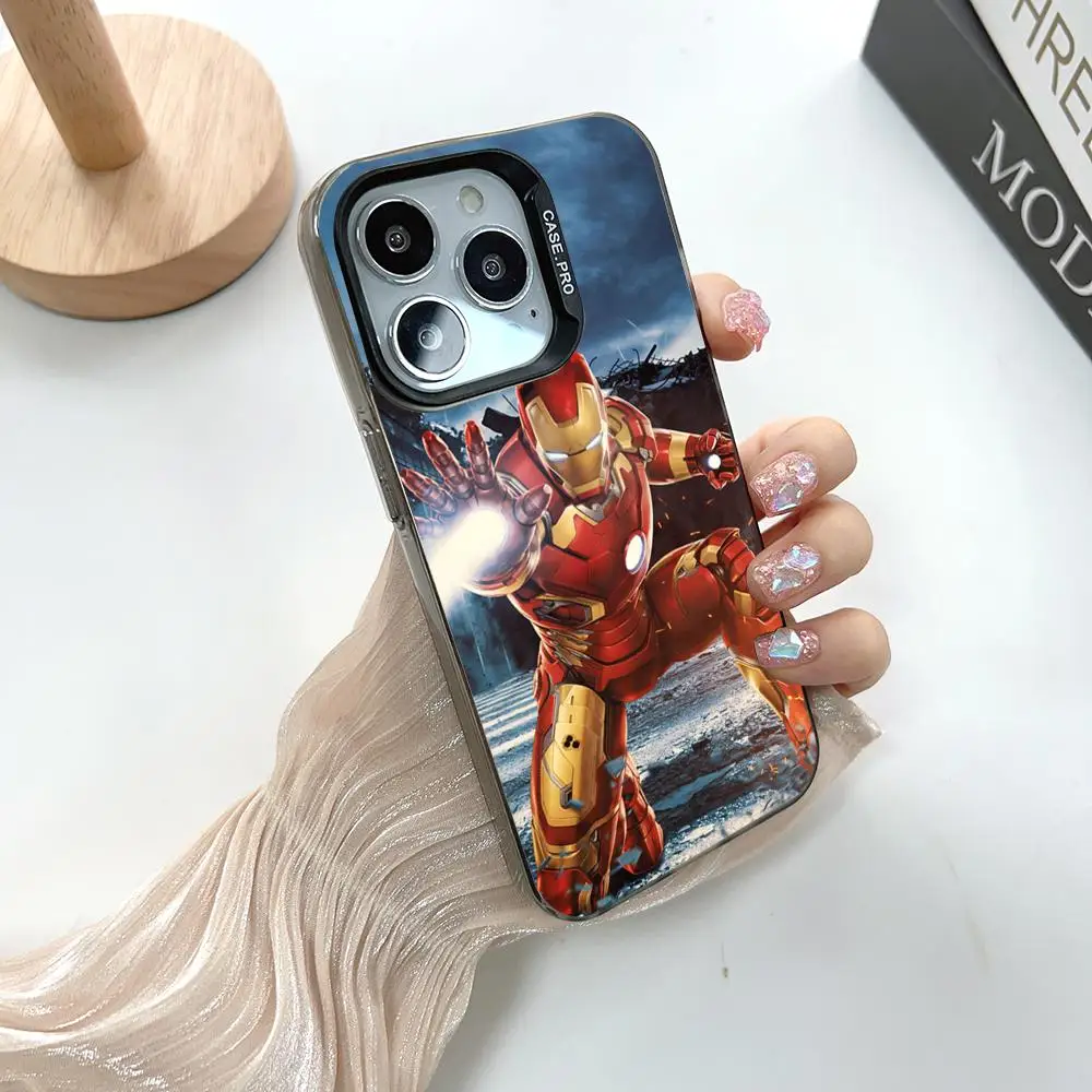 Marvel's Iron Man MINISO Mouse Pad Silver Popular In Korea Wholesale Case For IPhone 16 15 14 13 12 Pro XR Shockproof Color Cov