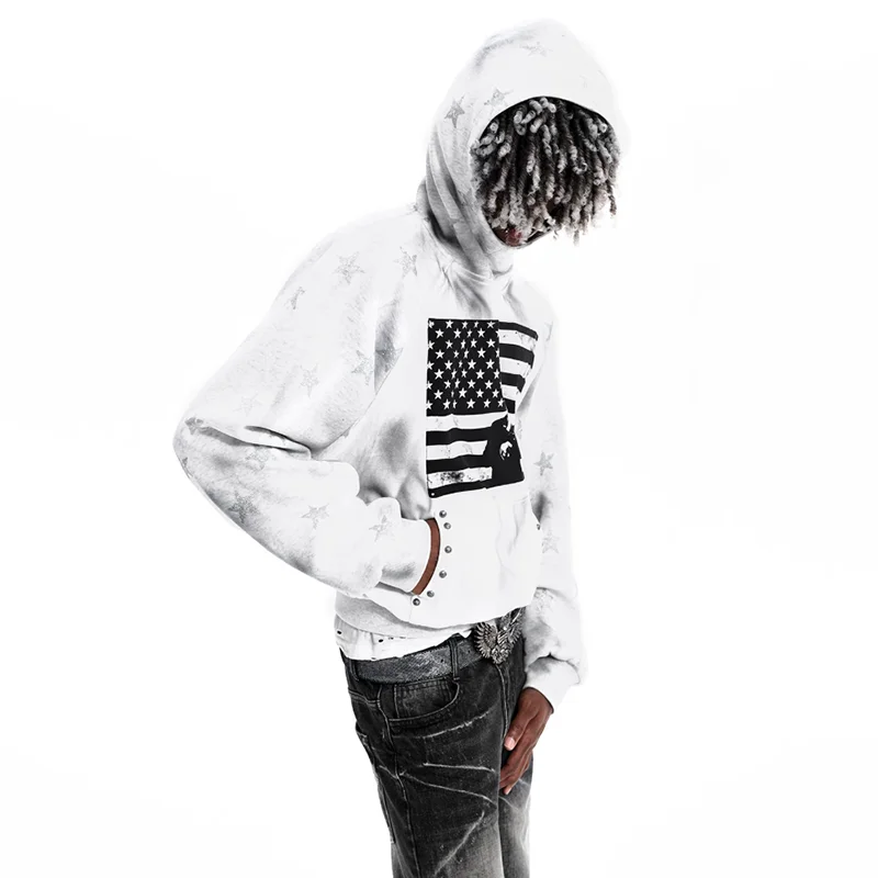 LUZHEN 2026 Autumn New Trendy Streetwear Original Tie-dyed Pentagram Printed Hoodies Sweatshirt Men Casual Male Pullover JY8671