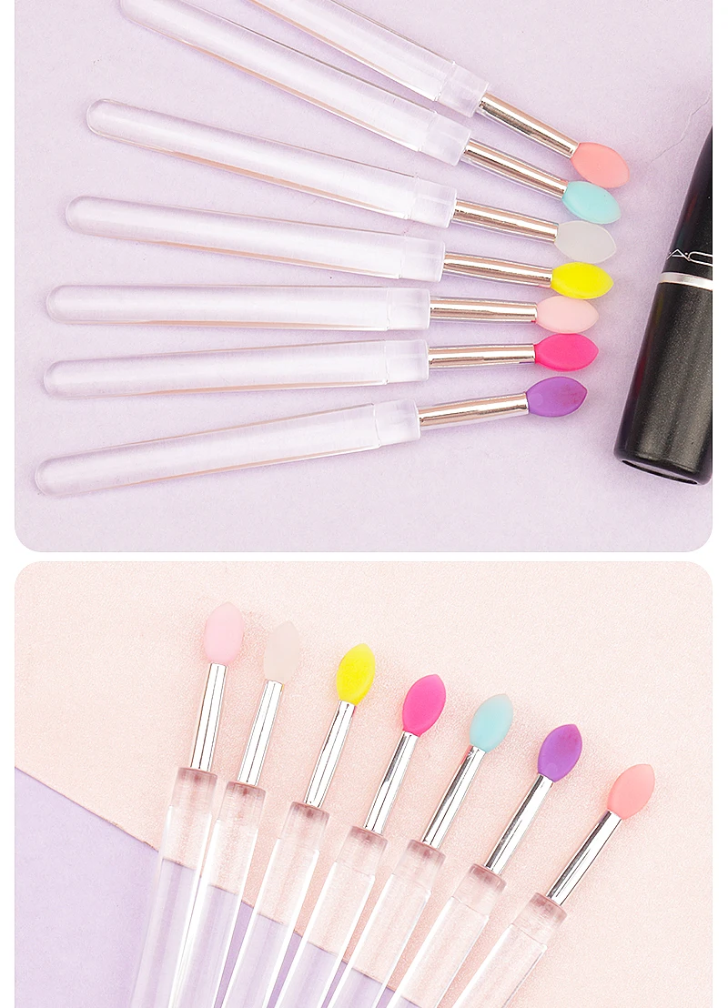 5 stücke klare Silikon Lippen bürste mit Abdeckung Concealer Pinsel wie Fingers pitzen q weiche Lippenstift Make-up Pinsel runden Kopf nicht gebrochen – Detail 9