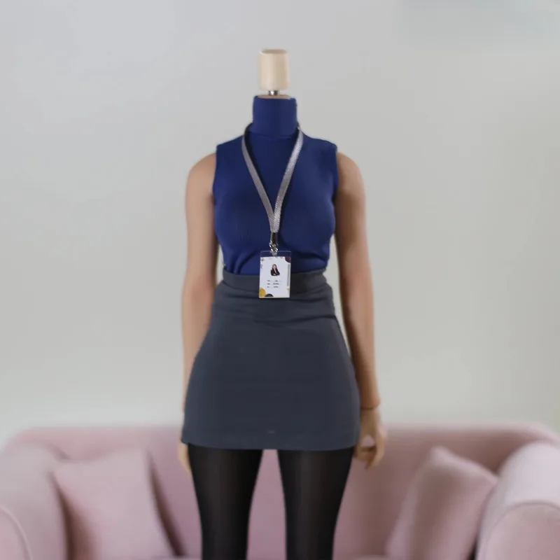 

1/6 Scale Sexy Sleeveless Tops Bodycon Skirt Secretary Costume Clothes Model Fit 12'' Female Toy Figures Body Accessories