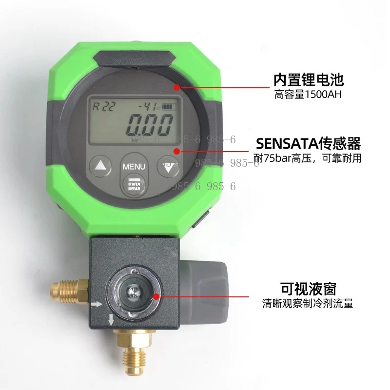 Refrigerant Vacuum Pressure Gauge Digital Manifold Tester Air Conditioning Leak Detector