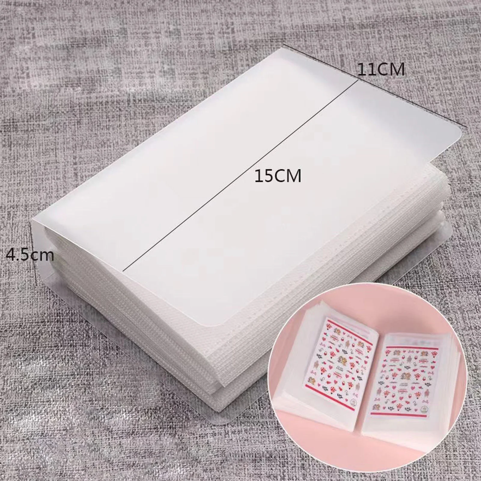 Organization Booklet for Nail Sticker Textured Frosted White Nail Storage Album for Nail Salon Expert and Naive Women