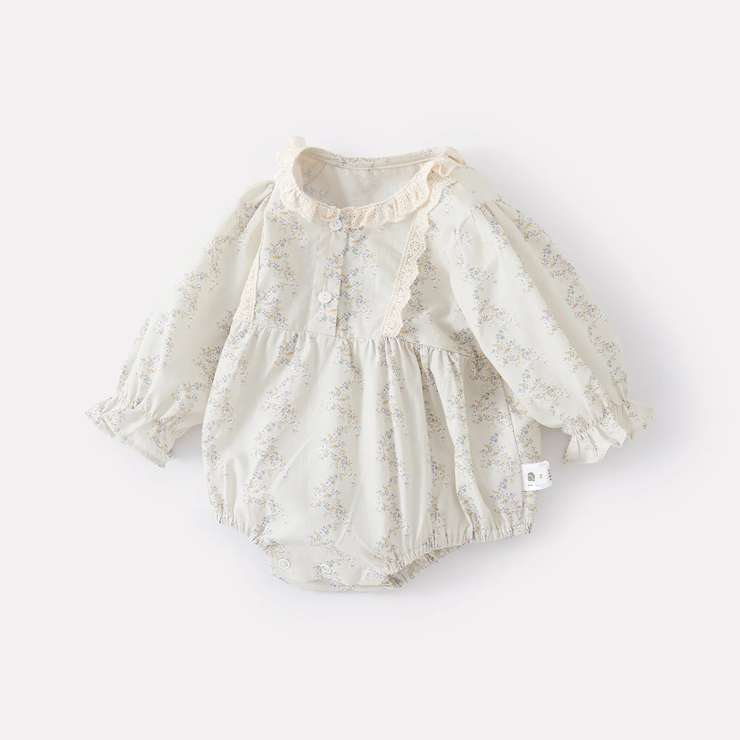 2026 Spring and Autumn New Newborn Baby Jumpsuit Flower Collar Western Style Flower Fashion and Cute Kids Rompers