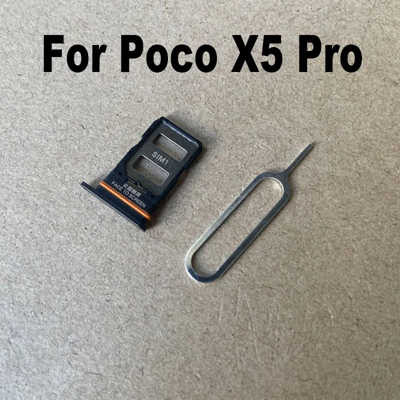 1PCS Sim Card Tray For Xiaomi Poco X5 PRO 5G Sim Card Holder Slot adapter and Micro SD Tray Holder With Free Eject Pin