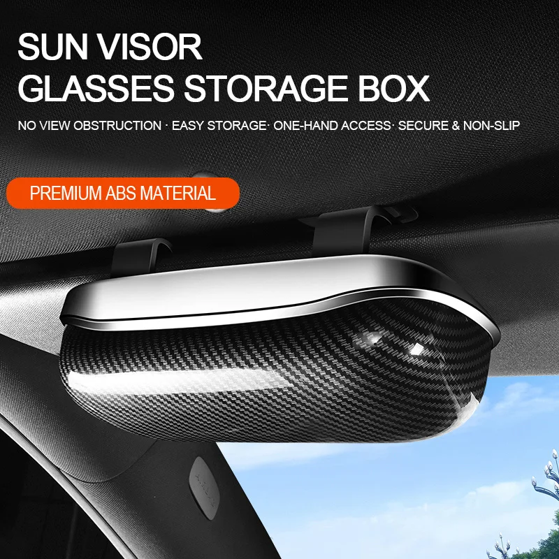 In-Car Glasses Holder, Sun Visor Glasses Clip, Car-Mounted Glasses Hanging Clip Suitable for Tesla Model Y, Model 3