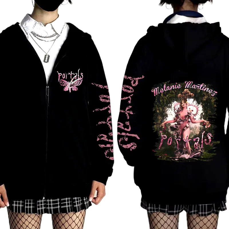 Melanie Martinez Portals Tour Zipper Hoodies Harajuku Aesthetic Zip Up Sweatshirts Coats Hip Hop Streetwear Jacket Hoodie Men's