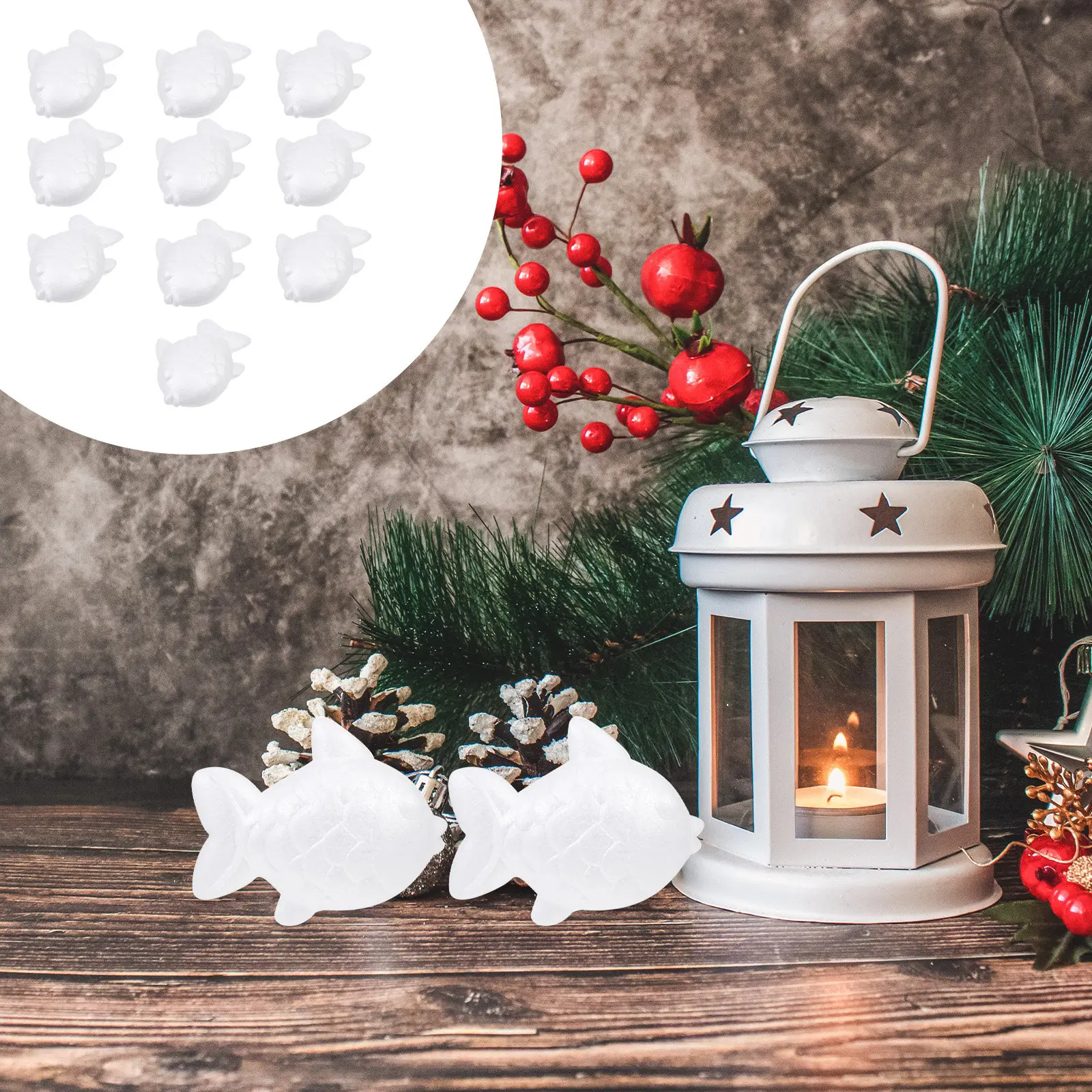 

10Pcs DIY Unfinished Foam Ornaments Lightweight Safe Painting Crafts for Christmas Birthday New Year Home Decor