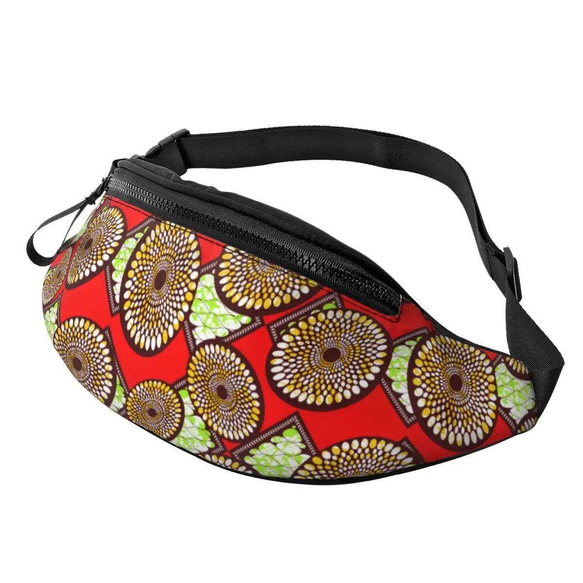 Custom Ethnic Tribal Ankara African Print Fanny Pack Men Women Fashion Crossbody Waist Bag for Travel Cycling Phone Money Pouch