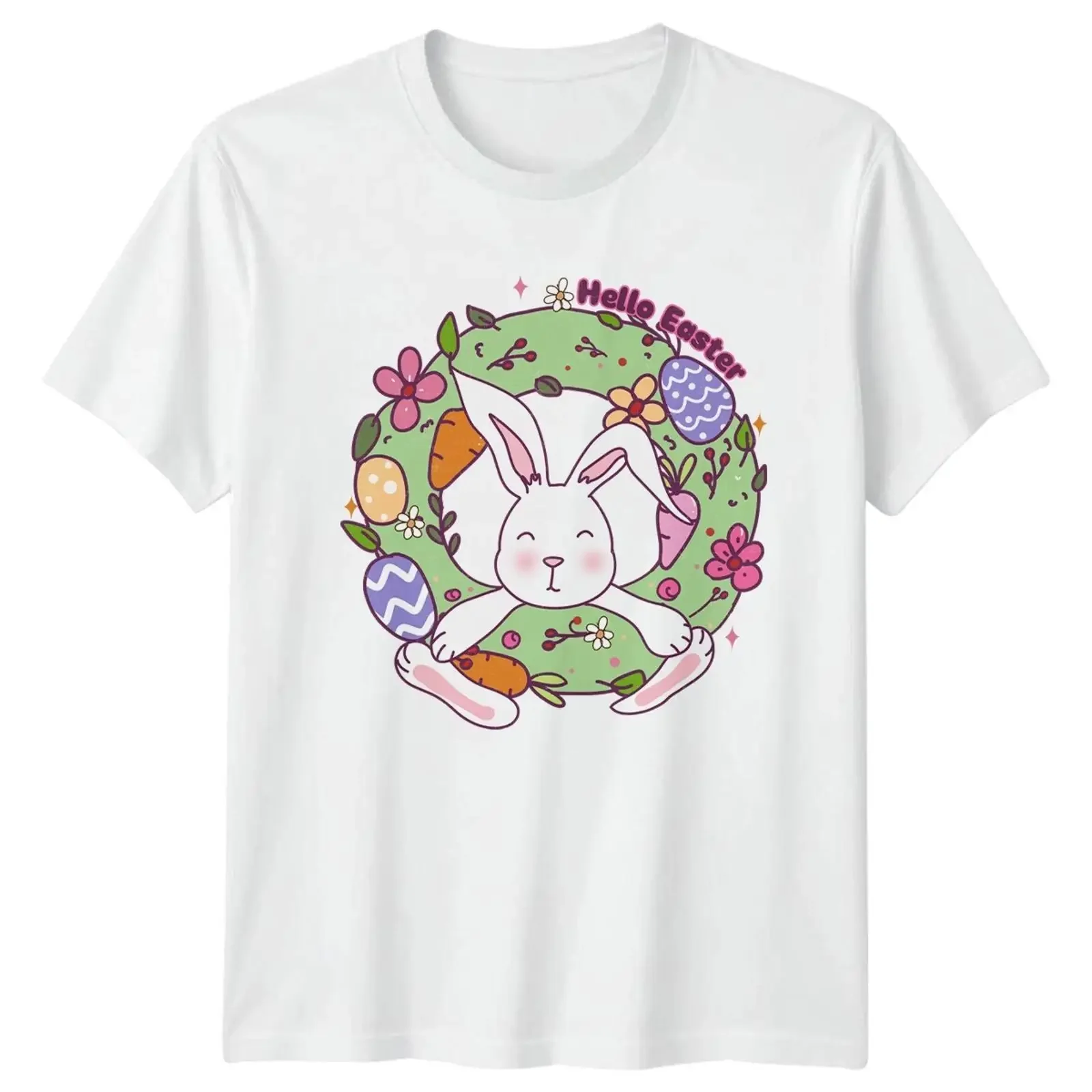 Hallo Ostern T Shirt Frühling Hase Kaninchen Urlaub Geschenk für Sie und Ihn vintage Washed fashion Stylish Breathable Unisex