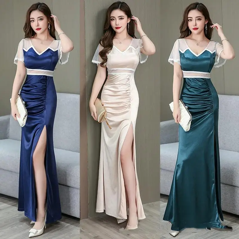 

Женская униформа для персонала: одежда для администраторов, косметологов, спа-массажистов, техников массажа, элегантные сексуальные платья с разрезом для стойки ресепшн