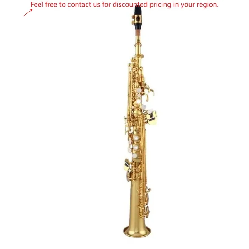 

TAISHAN Soprano Saxophone With 2 Brass Mouthpieces Gold Lacquer Finish BB Tone