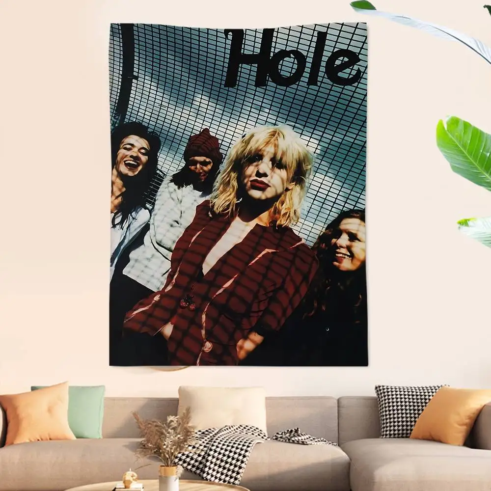 Alternative Rock Band H-Hole  Tapestry Art Printing Japanese Wall Tapestry Anime Wall Hanging Home Decor